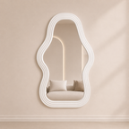 Wall Mirror Elongated Design Glass Mirror with Durable Frame Wall Mounted