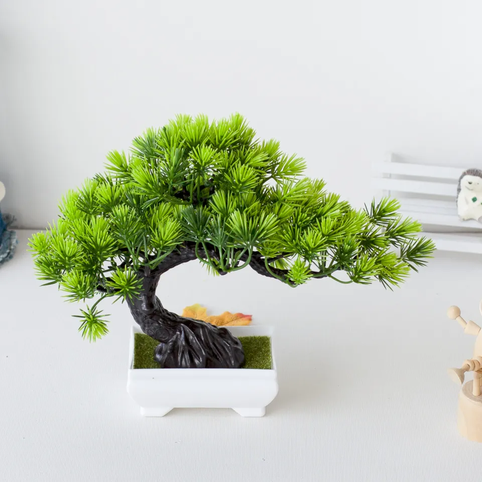 Mini Artificial Bonsai Tree Pot Realistic Plastic Desk Decor