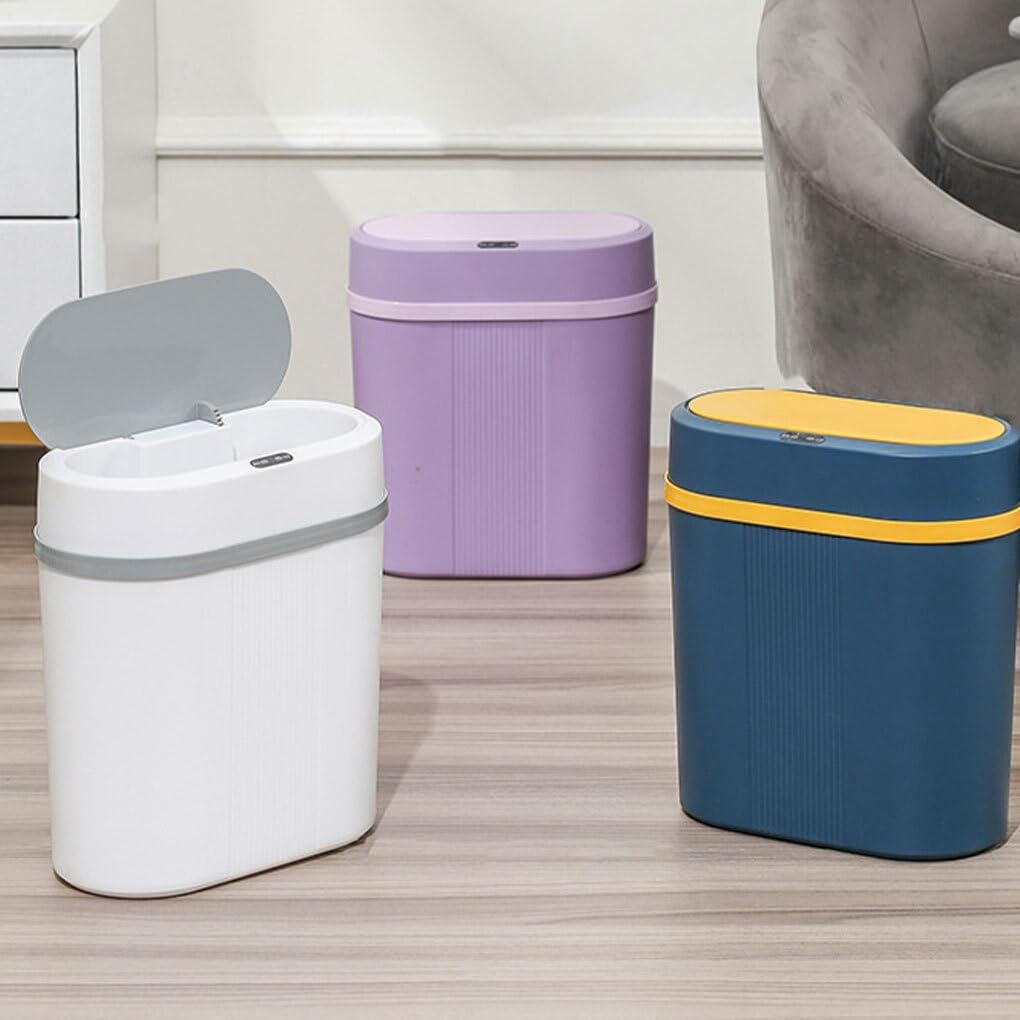 Smart Trash Bin Motion Sensor Touchless Lid Waterproof Narrow Space Bathroom Bin