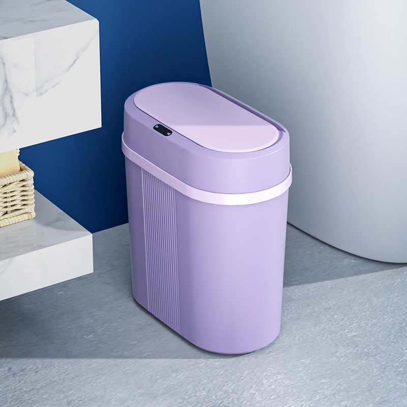 Smart Trash Bin Motion Sensor Touchless Lid Waterproof Narrow Space Bathroom Bin