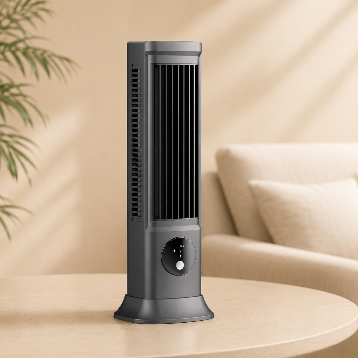 Mini Rechargeable Desk Fan USB Powered 1200mAh Battery 3 Speed Plastic