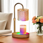 Flameless Candle Warmer Lamp Adjustable Height Timer Function RGB Lighting