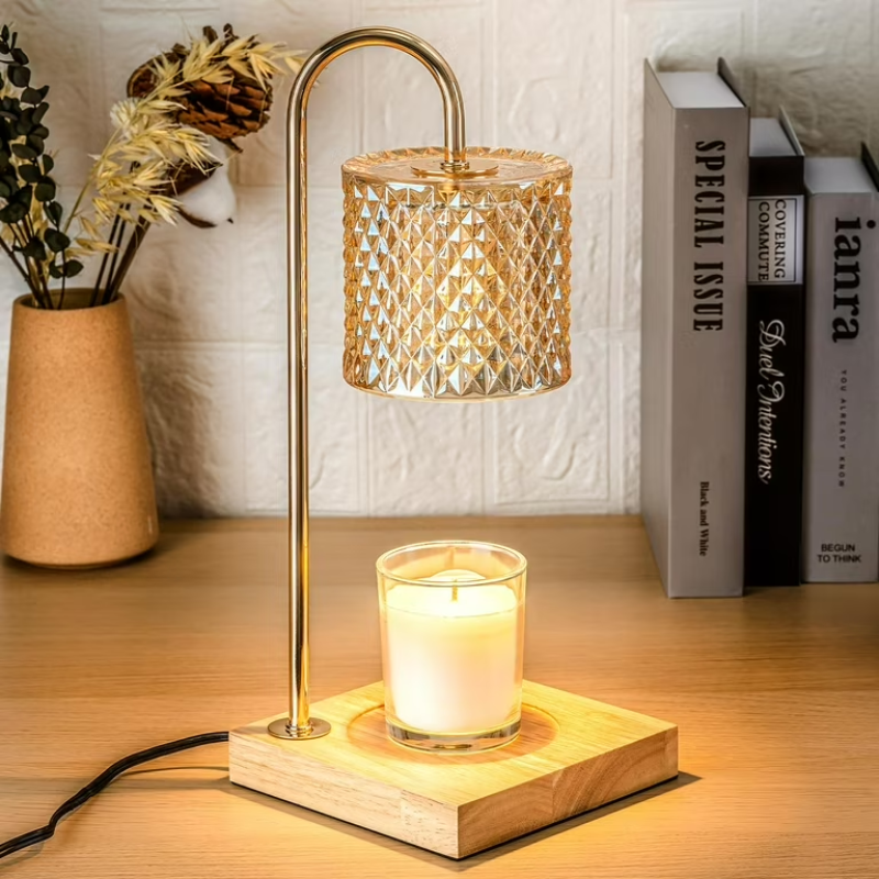 Flameless Candle Warmer Lamp Adjustable Height Timer Function RGB Lighting