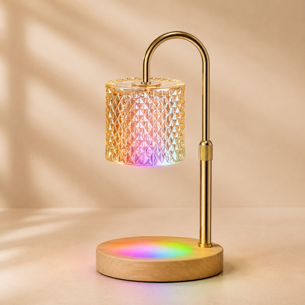 Flameless Candle Warmer Lamp Adjustable Height Timer Function RGB Lighting