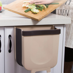 Kitchen Trash Can Folding Wall Mount 9L PP Plastic Cabinet Hanging Bin