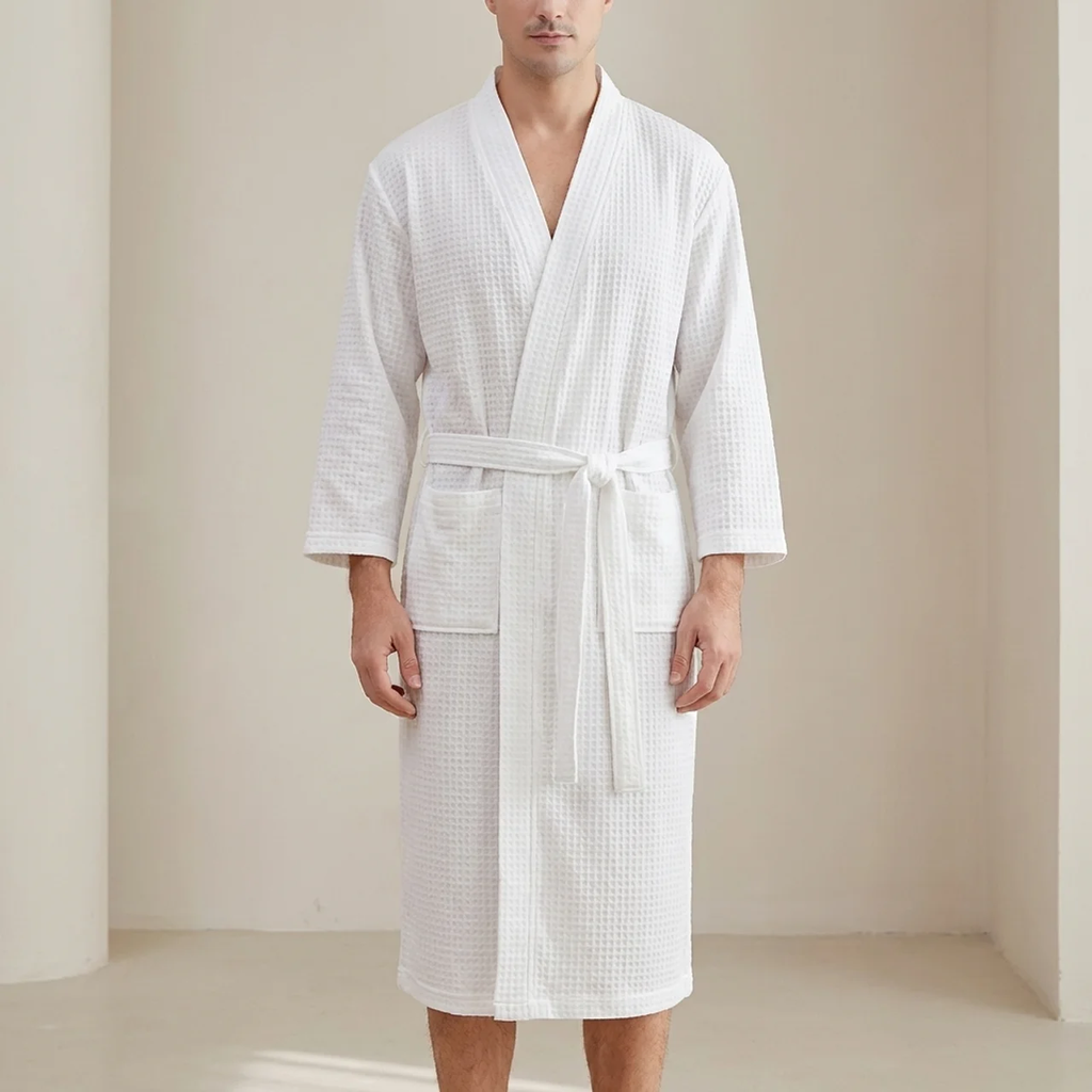 Bathrobe, Unisex Design, V-Neck Style, Front Pockets