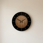 Wooden Wall Clock Silent Movement Vintage Design
