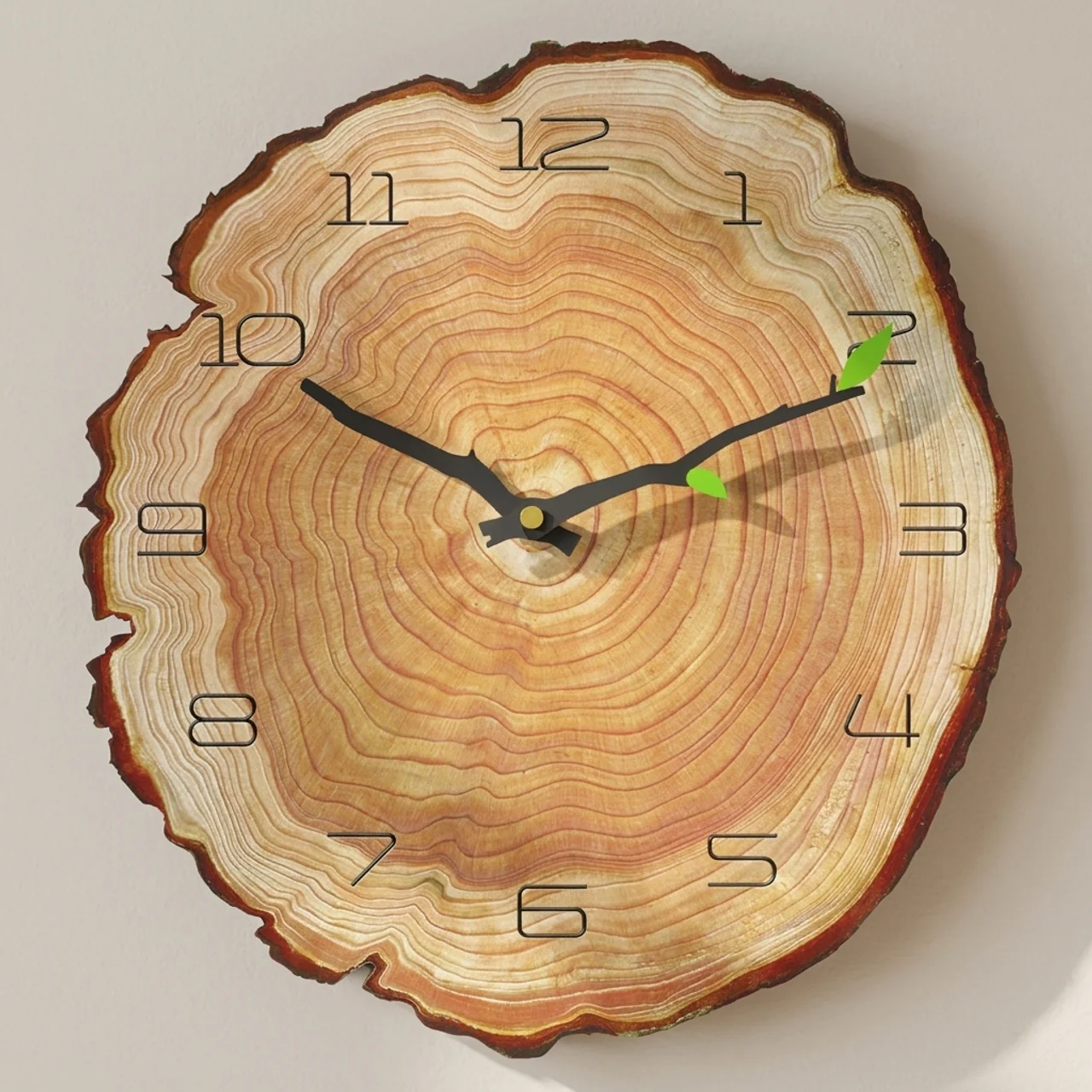 Silent Wall Clock Wood Textured UV Printed MDF Board