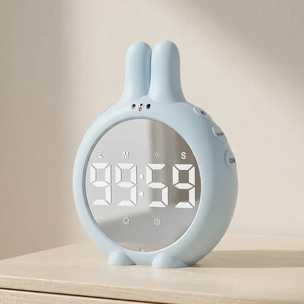 Bunny-Shaped LED Digital Alarm Clock with Music Playback and FM Radio