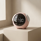 Digital Alarm Clock with Animated Emoji Display and Night Light