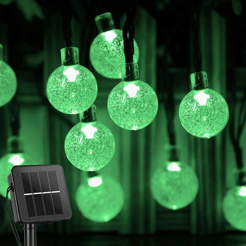 Solar String Lights Outdoor Crystal Globe Lights with LED and Lighting Modes