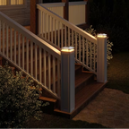 Solar Post Cap Lights Waterproof Outdoor Fence and Deck Auto On Off White Light