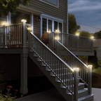 Solar Post Cap Lights Waterproof Outdoor Fence and Deck Auto On Off White Light
