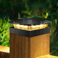 Solar Post Cap Lights Waterproof Outdoor Fence and Deck Auto On Off White Light
