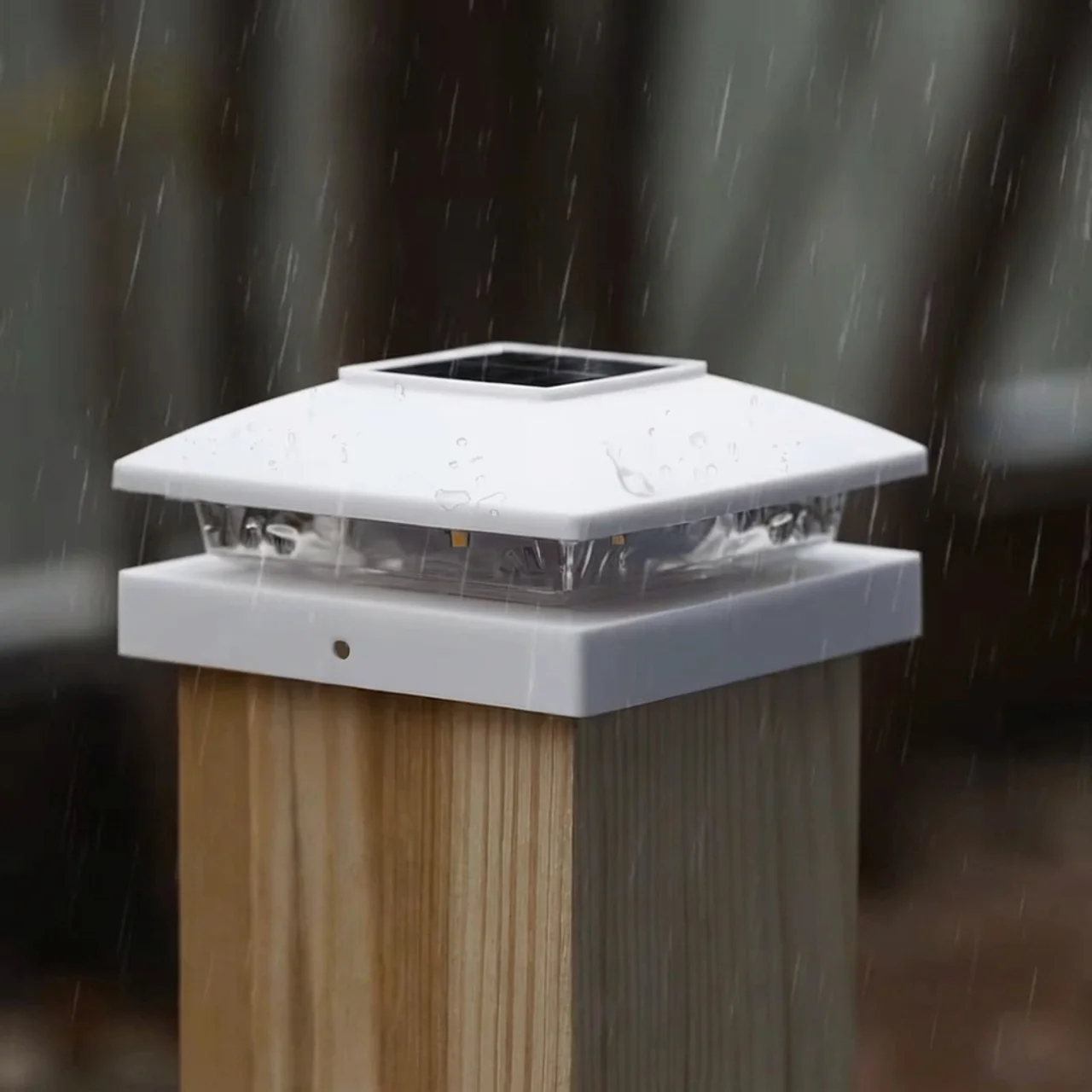 Solar Post Cap Lights Waterproof Outdoor Fence and Deck Auto On Off White Light