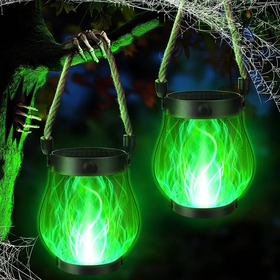 Outdoor Solar Flame Torch Lantern with Handle Flickering LED Garden Pathway Light