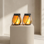 Outdoor Solar Flame Torch Lantern with Handle Flickering LED Garden Pathway Light