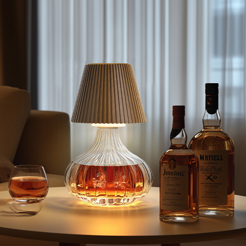 Portable Table Lamp Wine Bottle Style Rechargeable Touch Switch