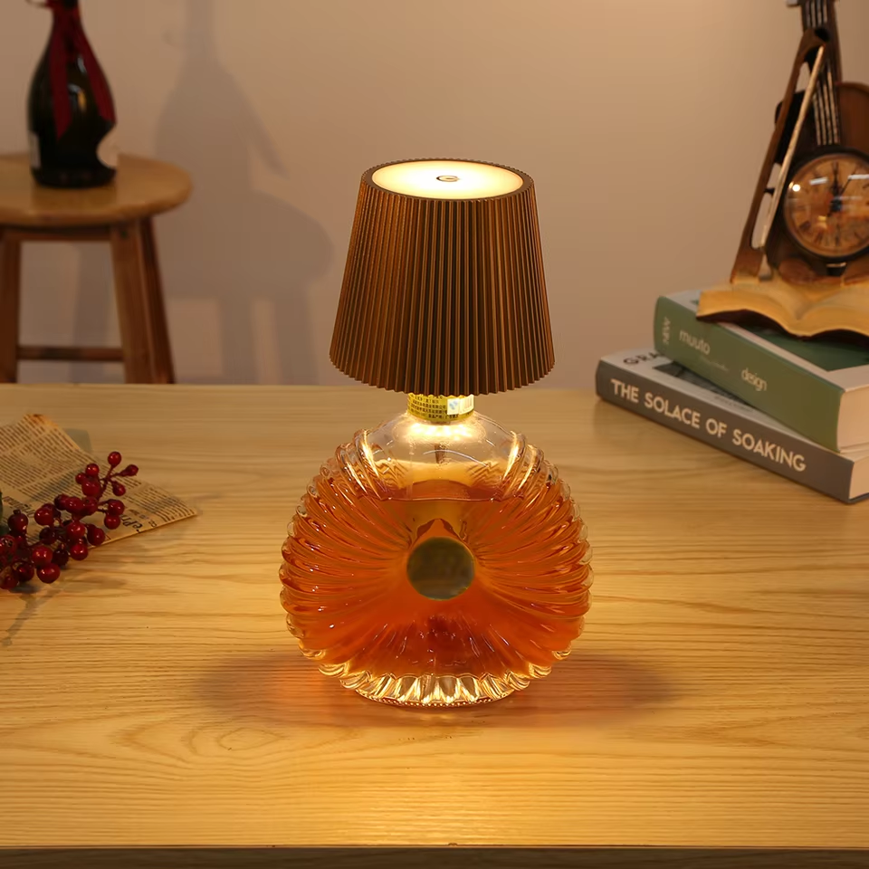 Portable Table Lamp Wine Bottle Style Rechargeable Touch Switch