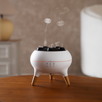 Indoor Humidifier & Essential Oil Diffuser with Jellyfish Mist Rings, Auto Shut-Off & Ambient Lighting