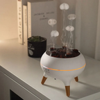 Indoor Humidifier & Essential Oil Diffuser with Jellyfish Mist Rings, Auto Shut-Off & Ambient Lighting