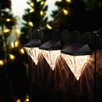 Solar Fence Lights Outdoor Waterproof Acrylic Diamond Design