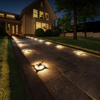 Solar Deck Light IP68 Waterproof 12 LED Cool White Aluminum Alloy Pathway Light