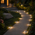 Solar Deck Light IP68 Waterproof 12 LED Cool White Aluminum Alloy Pathway Light