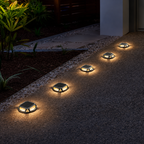 Solar Deck Light IP68 Waterproof 12 LED Cool White Aluminum Alloy Pathway Light