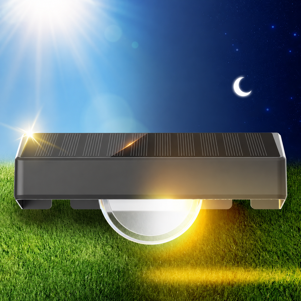 Solar Fence Light RGBCW Outdoor Wall Mounted IP65 Waterproof 11 Color Modes