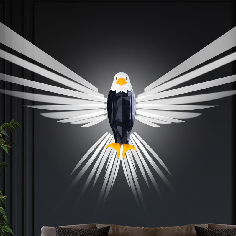 Decorative Wall Light Eagle Silhouette LED Magnetic Rechargeable Night Lamp