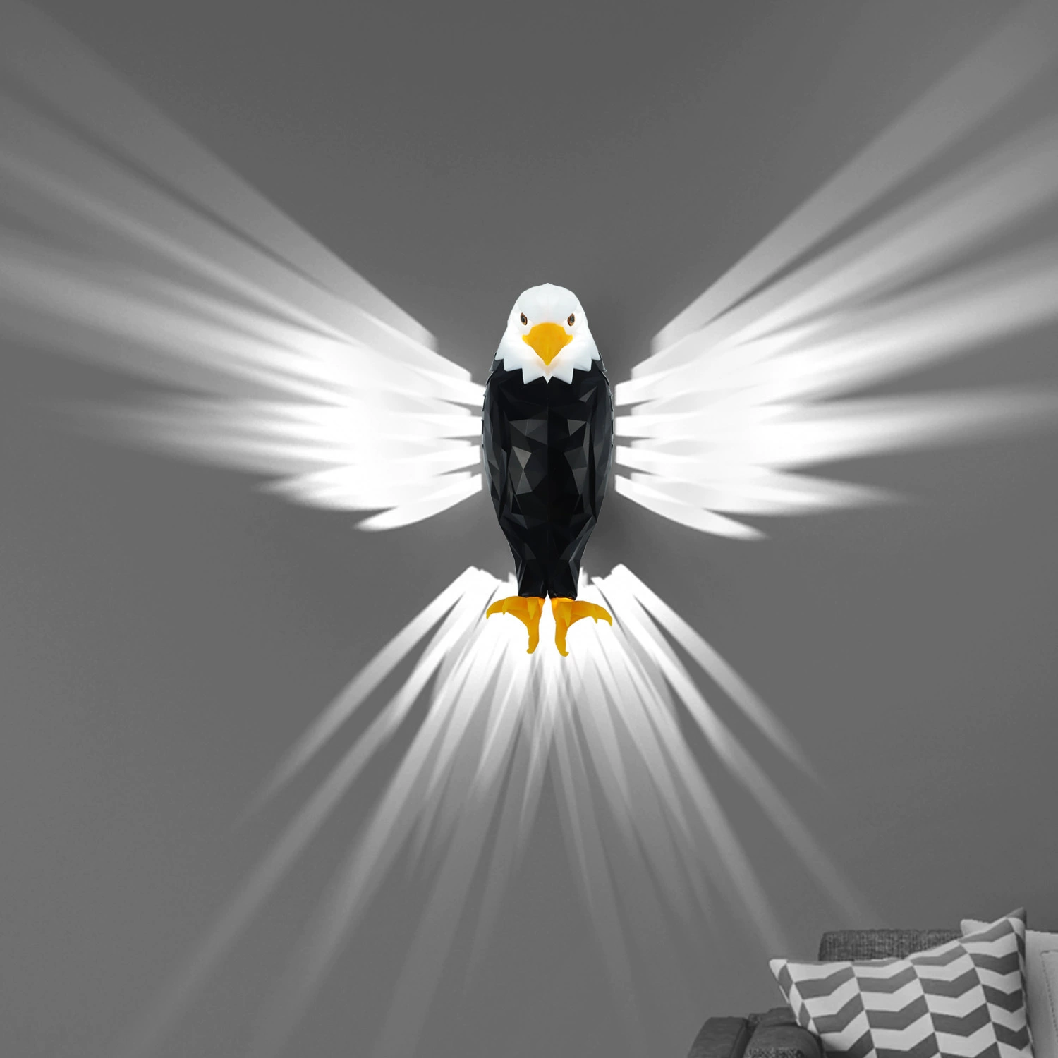 Decorative Wall Light Eagle Silhouette LED Magnetic Rechargeable Night Lamp