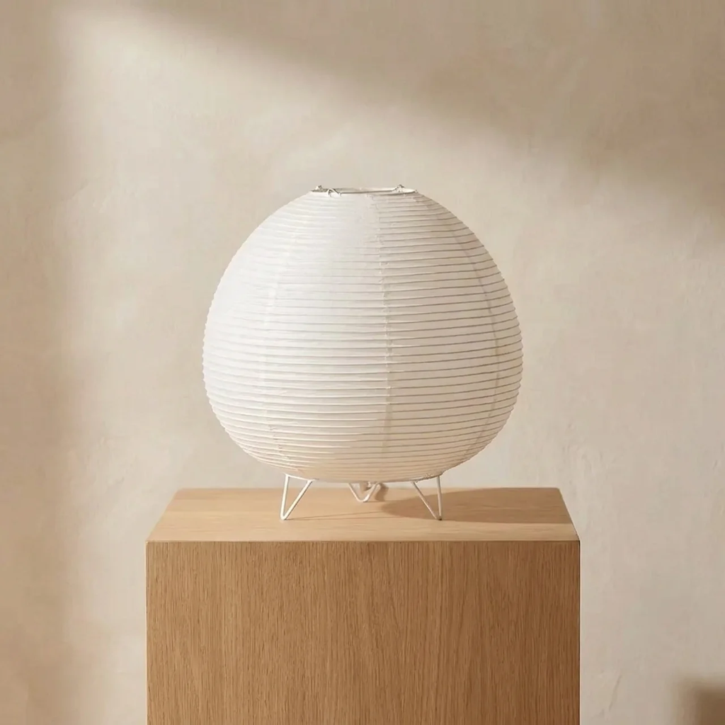 Paper Lantern Table Lamp LED USB Powered Warm White Light Japandi Style