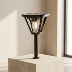 Solar Garden Post Light Motion Sensor Warm White LED IP65