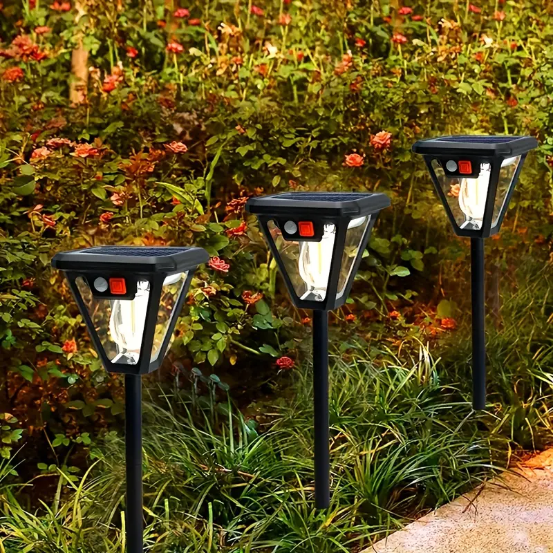 Solar Garden Post Light Motion Sensor Warm White LED IP65
