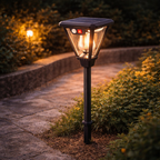Solar Garden Post Light Motion Sensor Warm White LED IP65