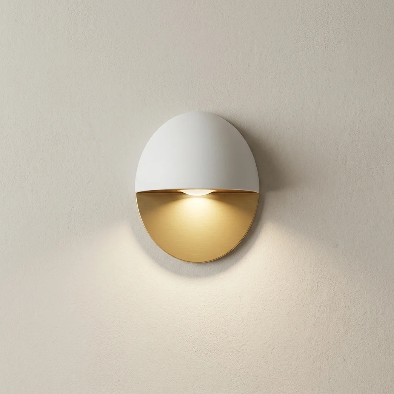 LED Outdoor Wall Sconce Oval 5W 3000K Warm White Downlight Minimalist Design