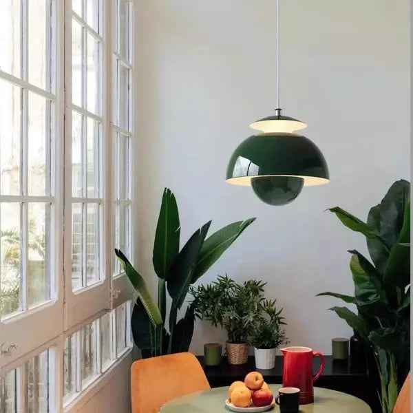 Flora Pendant Light | Sculptural Metal Design, Warm LED Glow