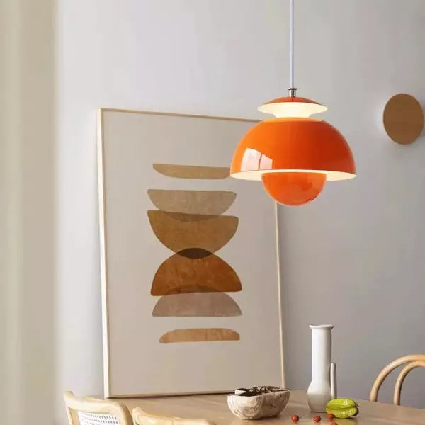 Flora Pendant Light | Sculptural Metal Design, Warm LED Glow