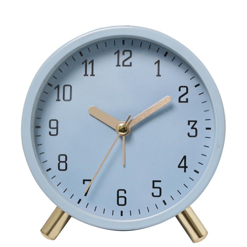 Table Clock Silent Sweep Movement Metal Glass Design