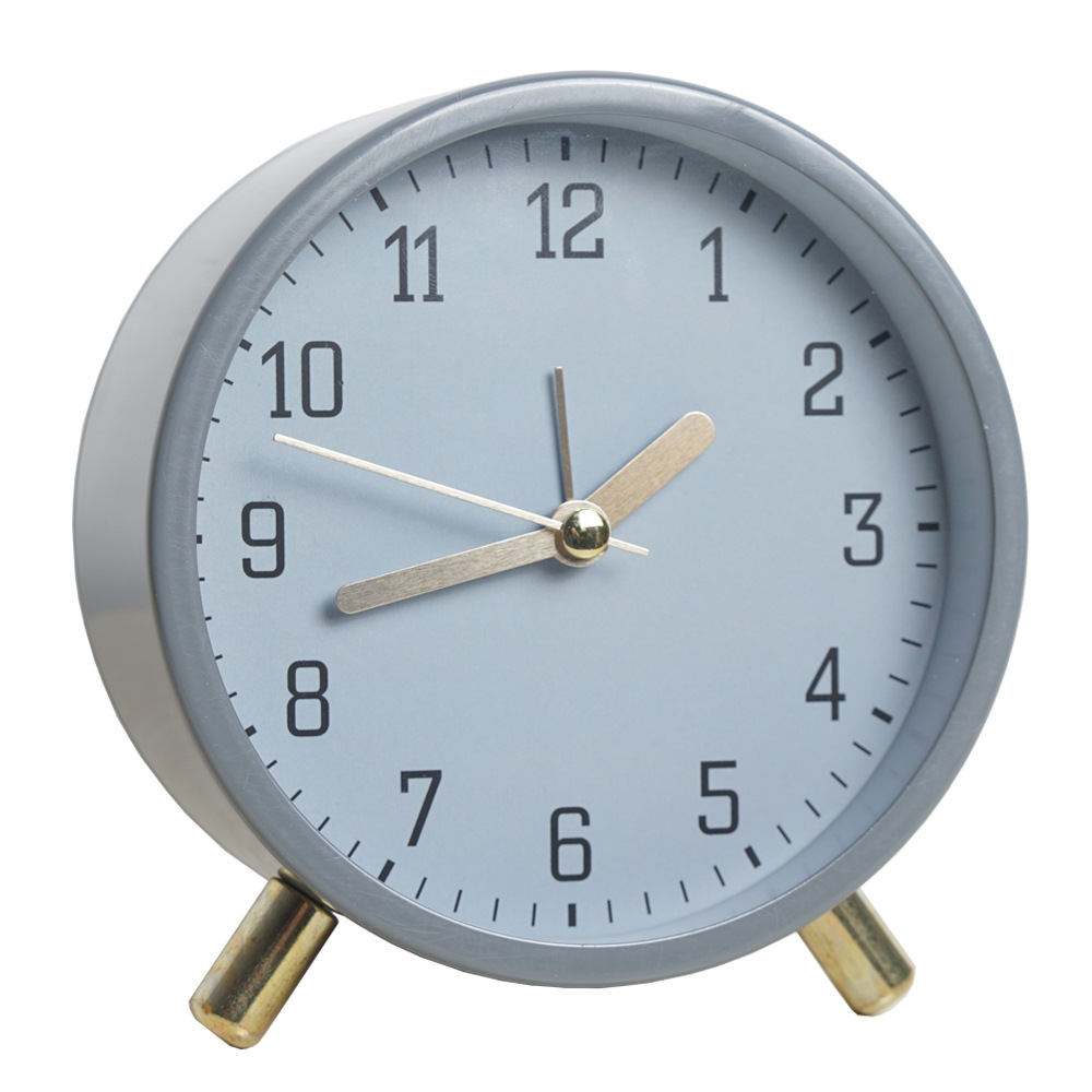 Table Clock Silent Sweep Movement Metal Glass Design