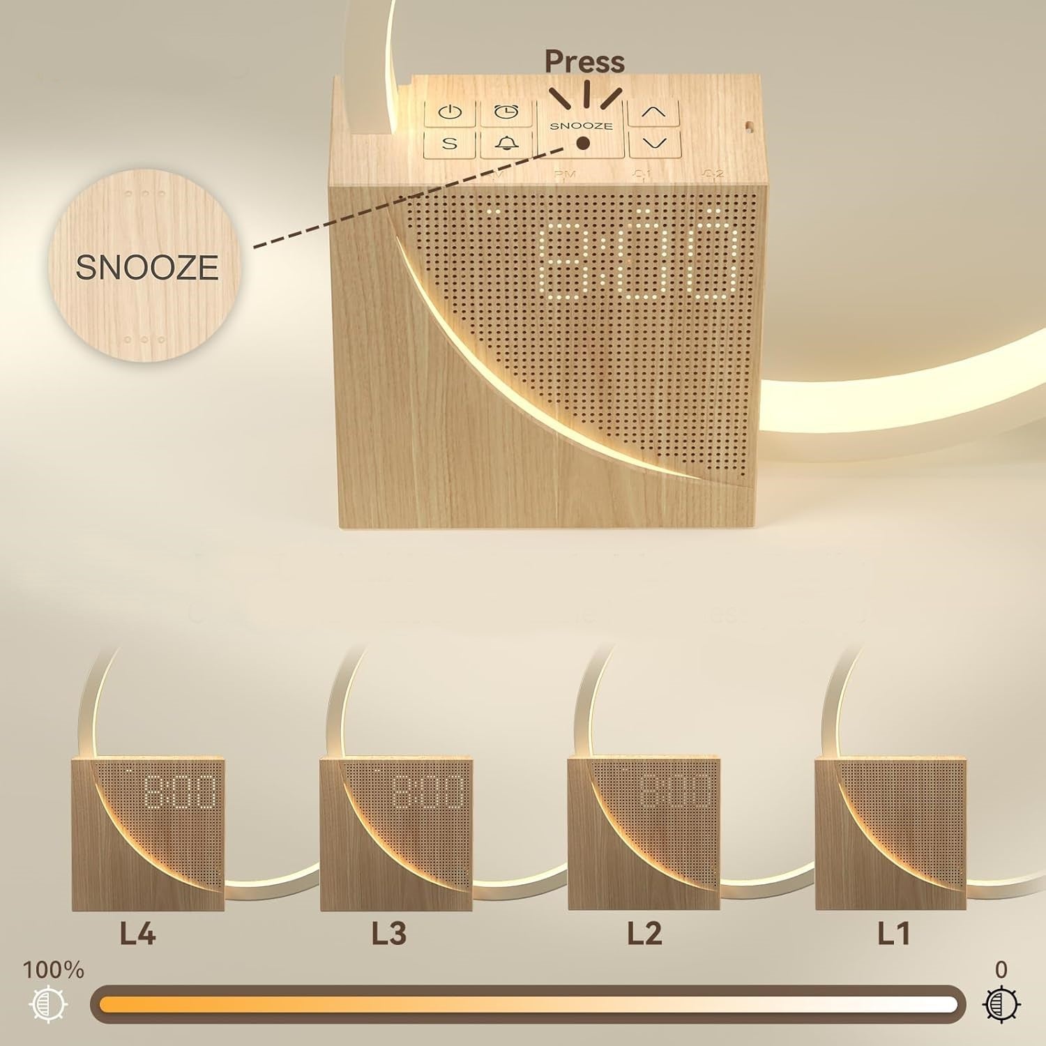Bela Sunrise Alarm Clock | LED Light Simulation, Nature Sounds