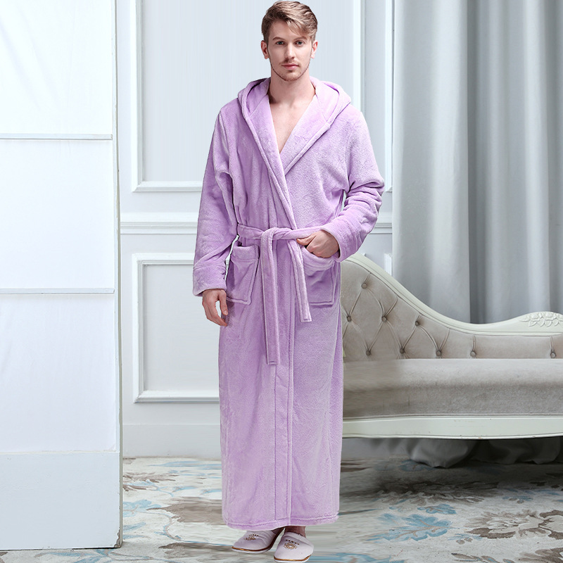 Men's Hooded Bathrobe – Soft Plush Robe for Warmth, Comfort & Relaxation