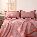 Flower Loom: Decorative Cotton Blanket Made from Organic Cotton with Flower Embroidery and Reversible Side – for Sofa and Bedroom