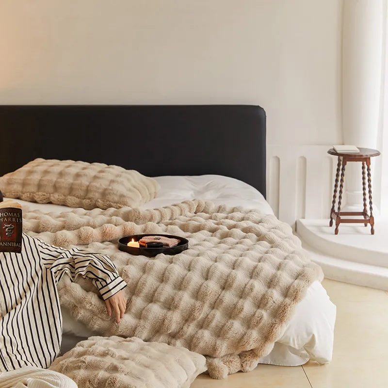 Bela Faux Fur Plaid | Ultra-Plush, Timeless Elegance