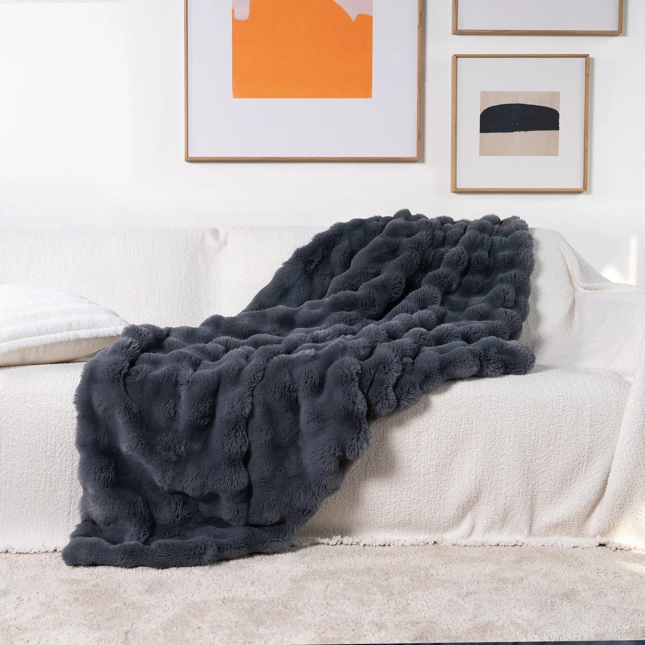 Bela Faux Fur Plaid | Ultra-Plush, Timeless Elegance