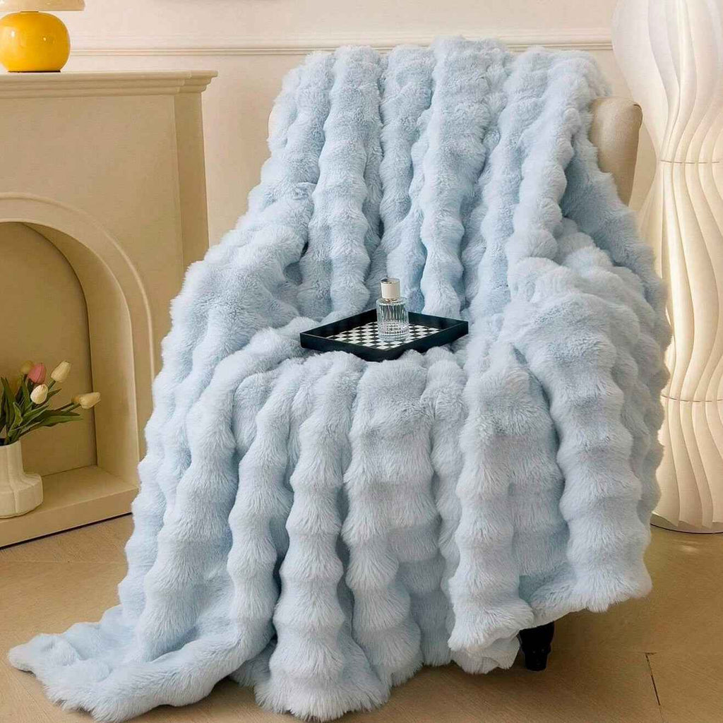 Bela Faux Fur Plaid | Ultra-Plush, Timeless Elegance