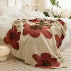 Bela Chenille Plaid Blanket | Floral Design, Soft Velvet