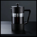 French Press Coffee Maker, Borosilicate Glass, Stainless Steel Filter, Black