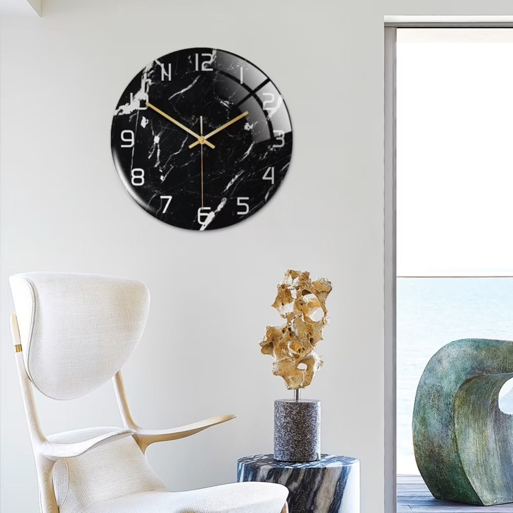 Marble Wall Clock, Silent Mechanism, Acrylic Build